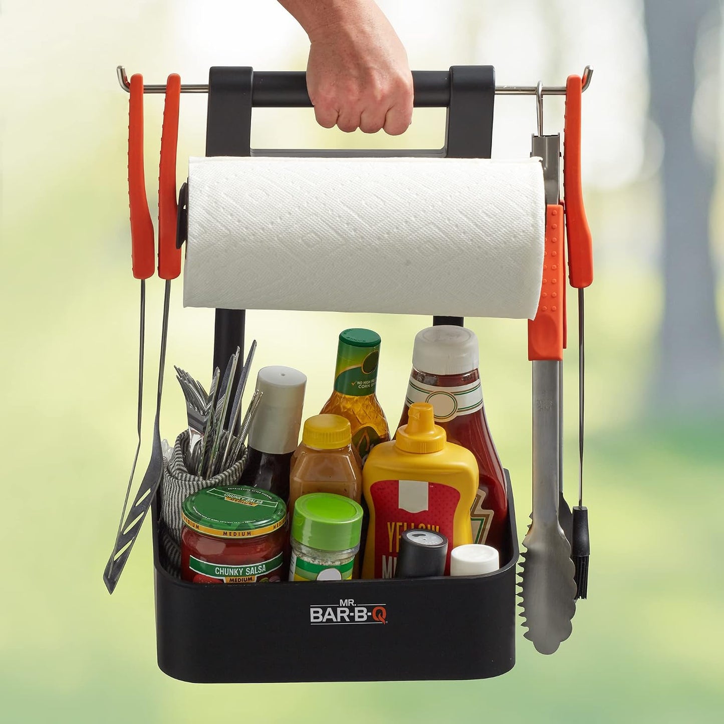 Mr. Bar-B-Q Collapsible Grilling Caddy, Store All Your BBQ Accessories in One Place, Perfect for Outdoor Cooking, Boating, Camping & RVs