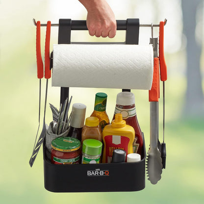 Mr. Bar-B-Q Collapsible Grilling Caddy, Store All Your BBQ Accessories in One Place, Perfect for Outdoor Cooking, Boating, Camping & RVs