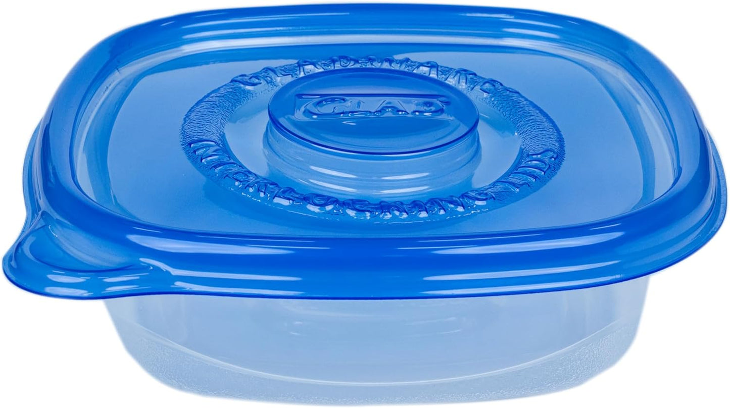 Glad GladWare Tall Entree Food Storage Containers with Lids, Large Square BPA Free Plastic for Meal Prep and Lunches, Lock Tight Seal, Microwave and Dishwasher Safe, 42 Oz, 3 Count