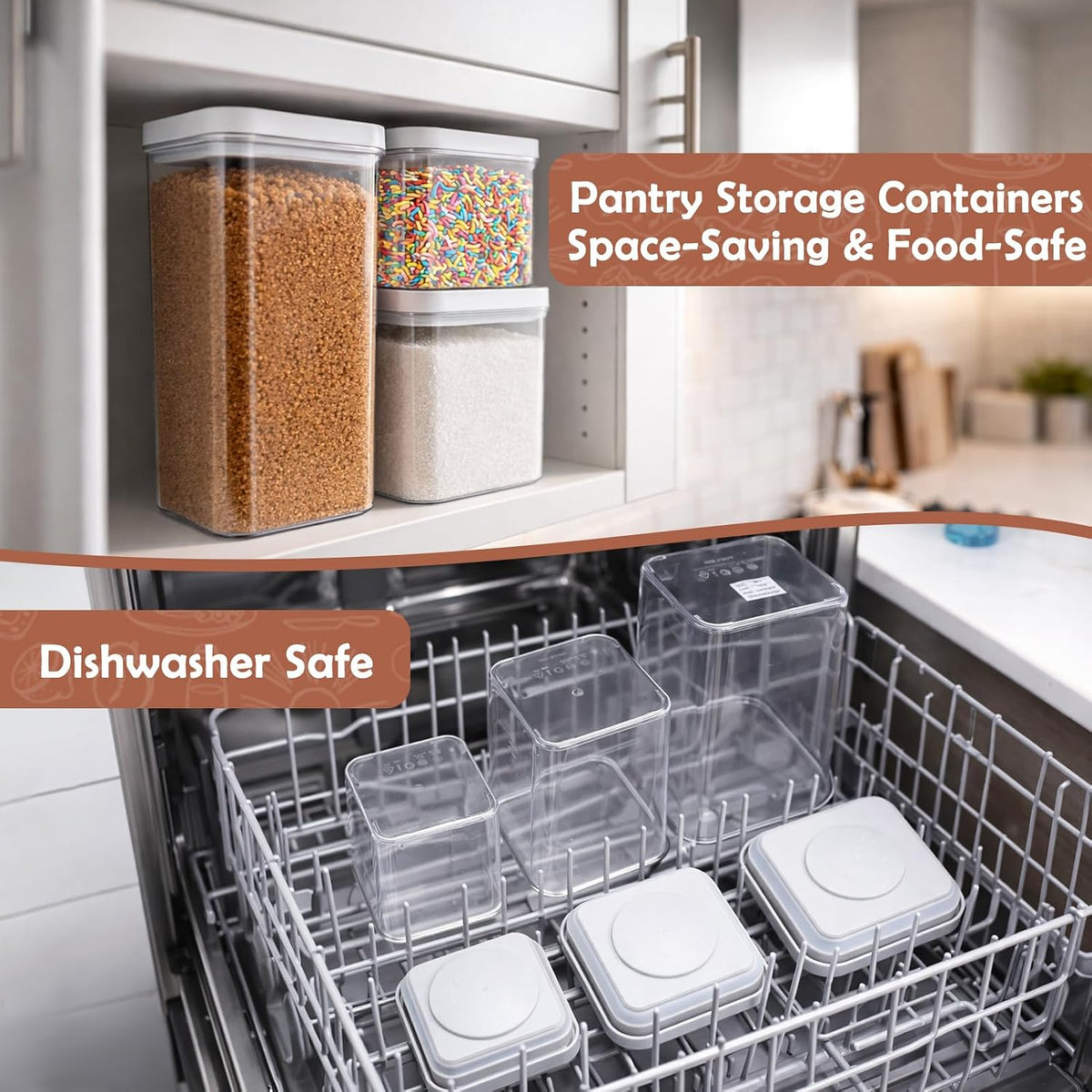 Mity rain Airtight Brown Sugar Container 2.8Qt/2600ml - Moisture-Proof Kitchen & Pantry Brown Sugar Keeper Container Airtight Saver Storage for Flour, Baking Supplies, Coffee with Locking Lid
