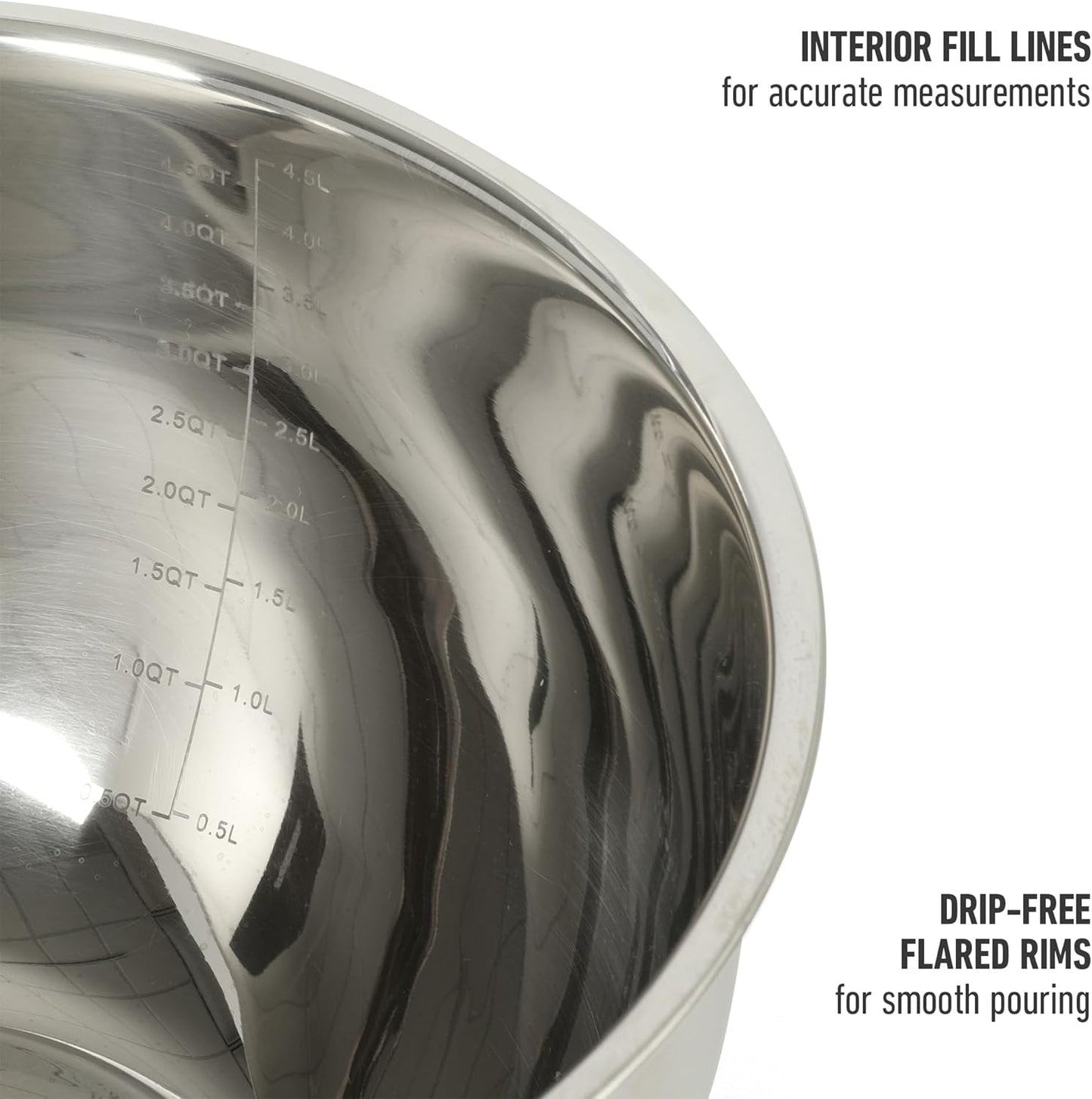 Calphalon Mixing Bowl Set, Stainless Steel Mixing Bowls With Lids, 3-Piece Stainless Steel Mixing Bowls with Glass Lids & Non-Slip Silicone Base, Prep and Storage Bowls Dishwasher Safe