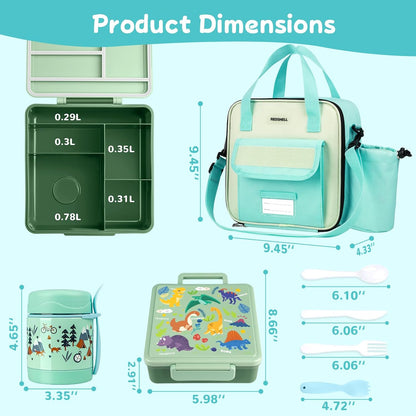 REDSHELL Bento Lunch Box for Kids Set, Leakproof Food Jar Pail with Insulated Bag, Toddler Snack Container Lunchbag for Girls Daycare, Back to School Lunchbox Kit, Includes Bottle Holder Strap, Pink