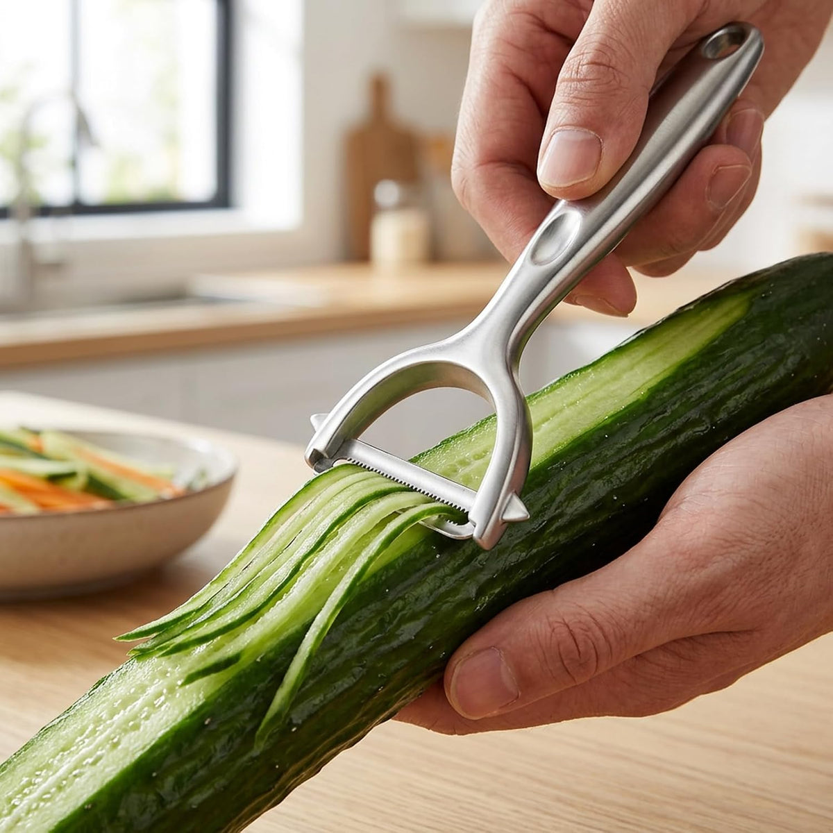 7PCS Julienne Peeler Set, Multifunctional Vegetable Peeler, Multi Functional Vegetable Peeler, Veggie Peeler for Kitchen Use, Cabbage Peeler with Stainless Steel Blades