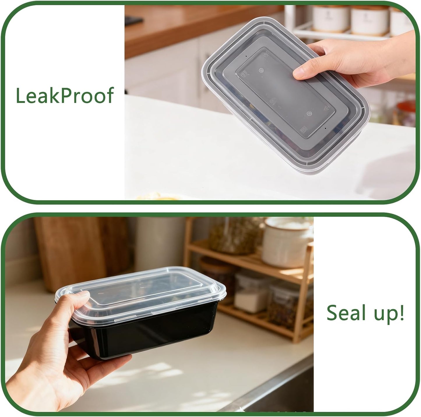 10Pack 35OZ Meal Prep Containers Reusable with Lids, Food Storage Containers To Go for Lunch, Disposable Plastic Bento Box to Take out or Home, Microwave/Freezer/Dishwasher Safe