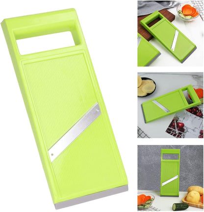 Handheld Mandoline Food Slicer, Stainless Steel Potato Chip Slicer Maker, Manual Vegetable Chopper Portable Vegetable Chip Maker Food Chopper with Hanging Hole for Kitchen Cooking