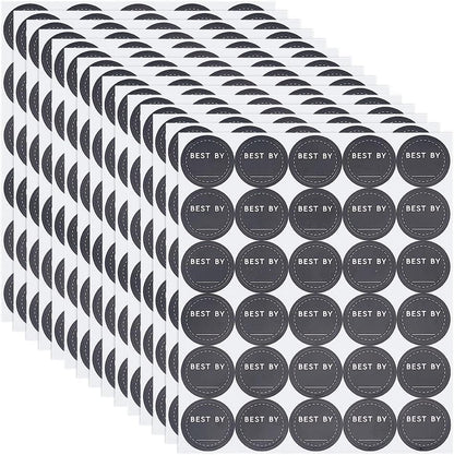 BENECREAT 900 Pack 1 inch Black Large Food Date Stickers, Round Expiration Date Labels, PVC Waterproof for Commercial Kitchen Restaurant and Home Food Storage