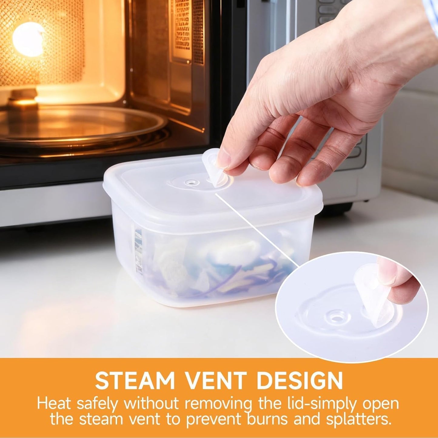 OTB Set of 2 Reusable Silicone Containers Clear, Nesting Leak-free Silicone Food Storage Boxes, BPA Free, Airtight, Dishwasher and Freezer Safe