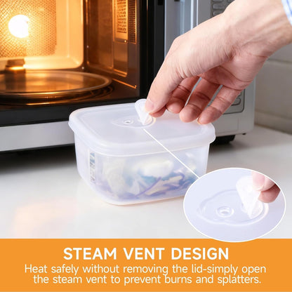 OTB Set of 2 Reusable Silicone Containers Clear, Nesting Leak-free Silicone Food Storage Boxes, BPA Free, Airtight, Dishwasher and Freezer Safe