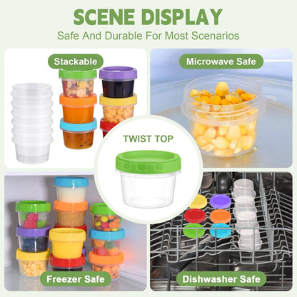 10 oz Plastic Containers with Lids, 12 Pack Stackable Small Freezer Container, Reusable Clear Food Storage Meal Prep Containers for Snack Fruit, Microwave & Dishwasher Safe