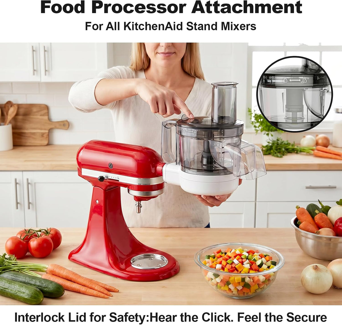 Food Processor Attachment for KitchenAid, 5-in-1 Vegetable Chopper & Dicer
