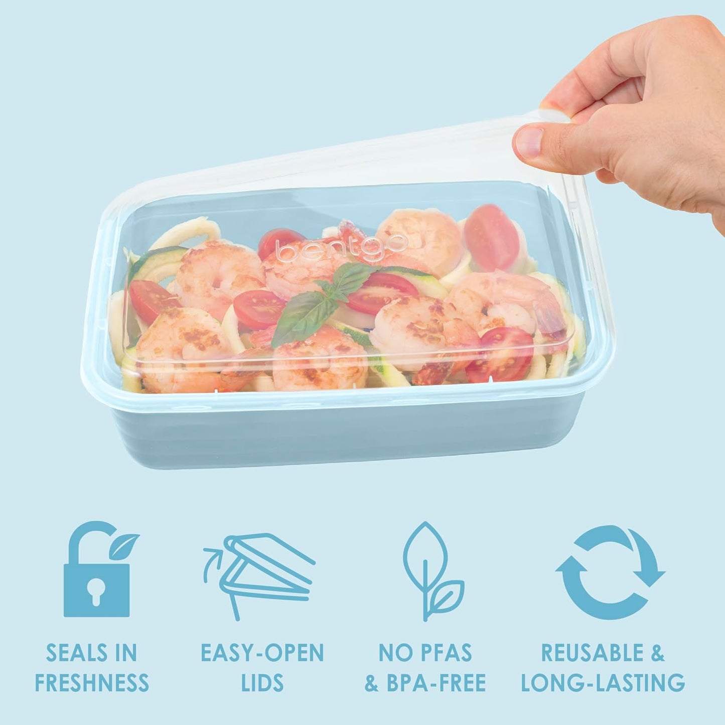 Bentgo Prep - 20-Piece 1-Compartment Reusable Meal Prep Containers with Lids, PFAS & BPA Free Materials, Durable, Microwave, Freezer, & Dishwasher Safe To Go Food Storage (Gold)