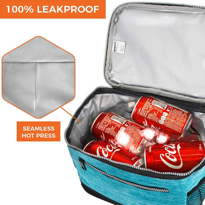 opux Insulated Lunch Box Men Women, Lunch Bag for Work School, Leakproof Soft Cooler Tote Adult, Large Lunch Pail Kids Boys Girls, Picnic Beach Food Bag with Shoulder Strap, Purple Floral