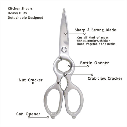 Kitchen Shears - MATTSTONE HILL Kitchen Scissors, Heavy Duty Kitchen Shears, Poultry Shears, All Purpose Stainless Steel Utility Scissors