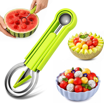 Suuker 4 in 1 Melon Baller Scoop Set, Green