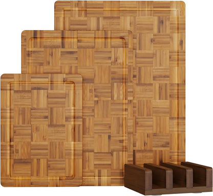 Large Cutting Board,Bamboo Wood Cutting Boards For Kitchen,3 Packs Chopping Board Set With Juice Groove, For Butcher Block,Vegetables,Fruits And Cheese