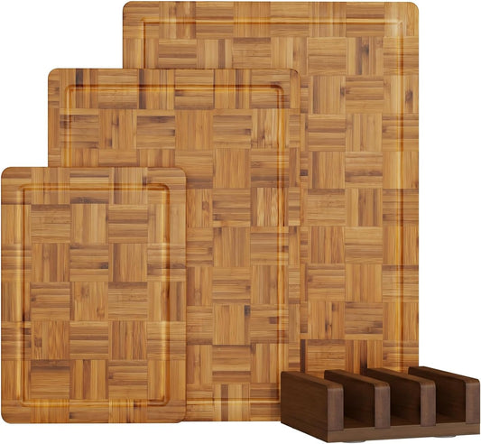 Large Cutting Board,Bamboo Wood Cutting Boards For Kitchen,3 Packs Chopping Board Set With Juice Groove, For Butcher Block,Vegetables,Fruits And Cheese