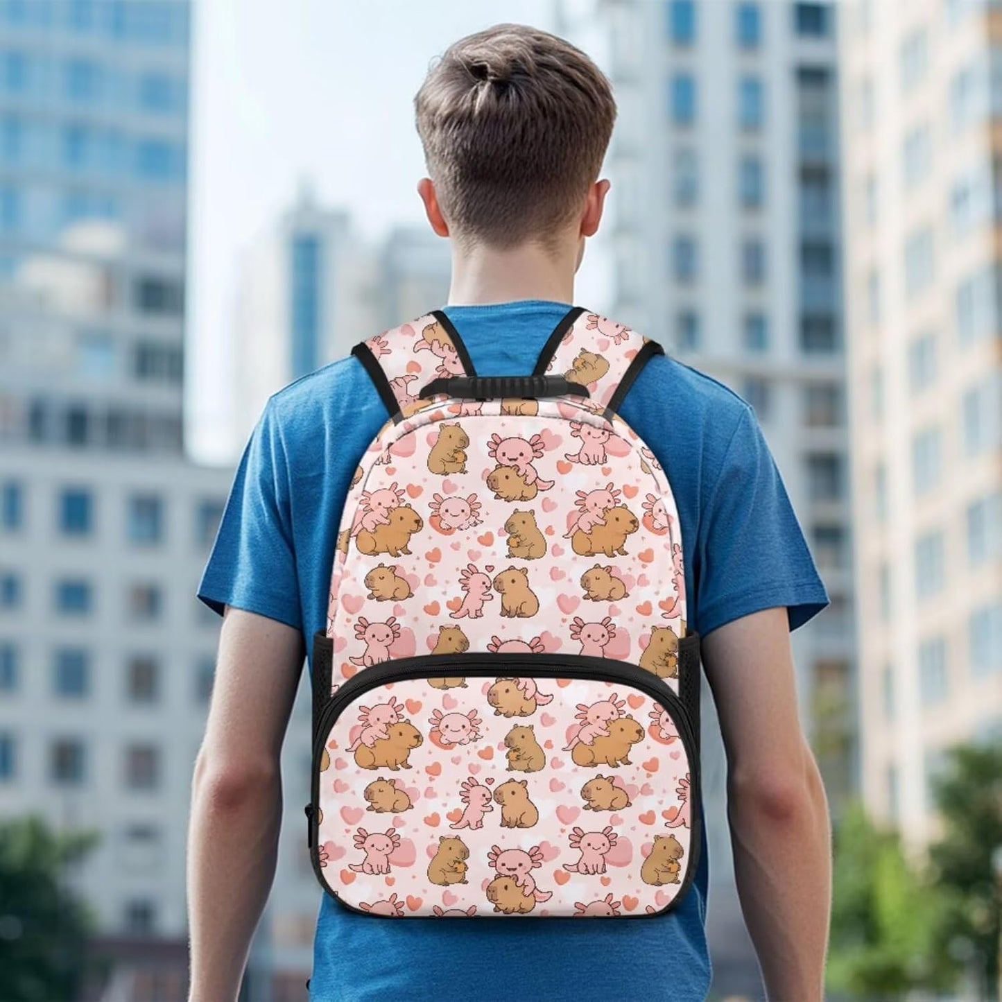 Highland Cow Backpack with Lunch Box Set for Kids Sunflower School Backpack for Girls Boys Back to School Bag Student Travel Backpacks Reusable Utensils Pen Case Water Bottle Bag 5PCS