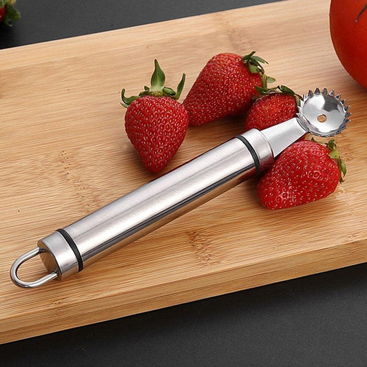 Stainless Steel Strawberry Huller and Tomato Stem Corer Tool Multi-Function Stainless Corer and Pitter Remover for Strawberry Gadgets Kitchen Tool Blade Craft Fruit, Tomato