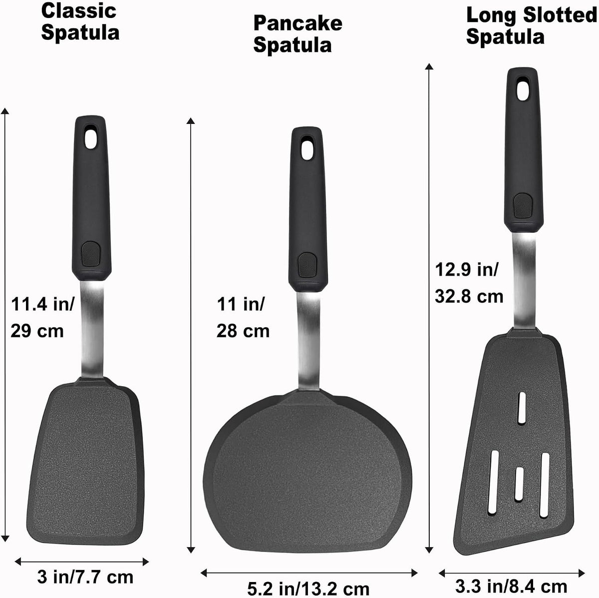 2 Piece Large Silicone Pancake Spatula Turner Set