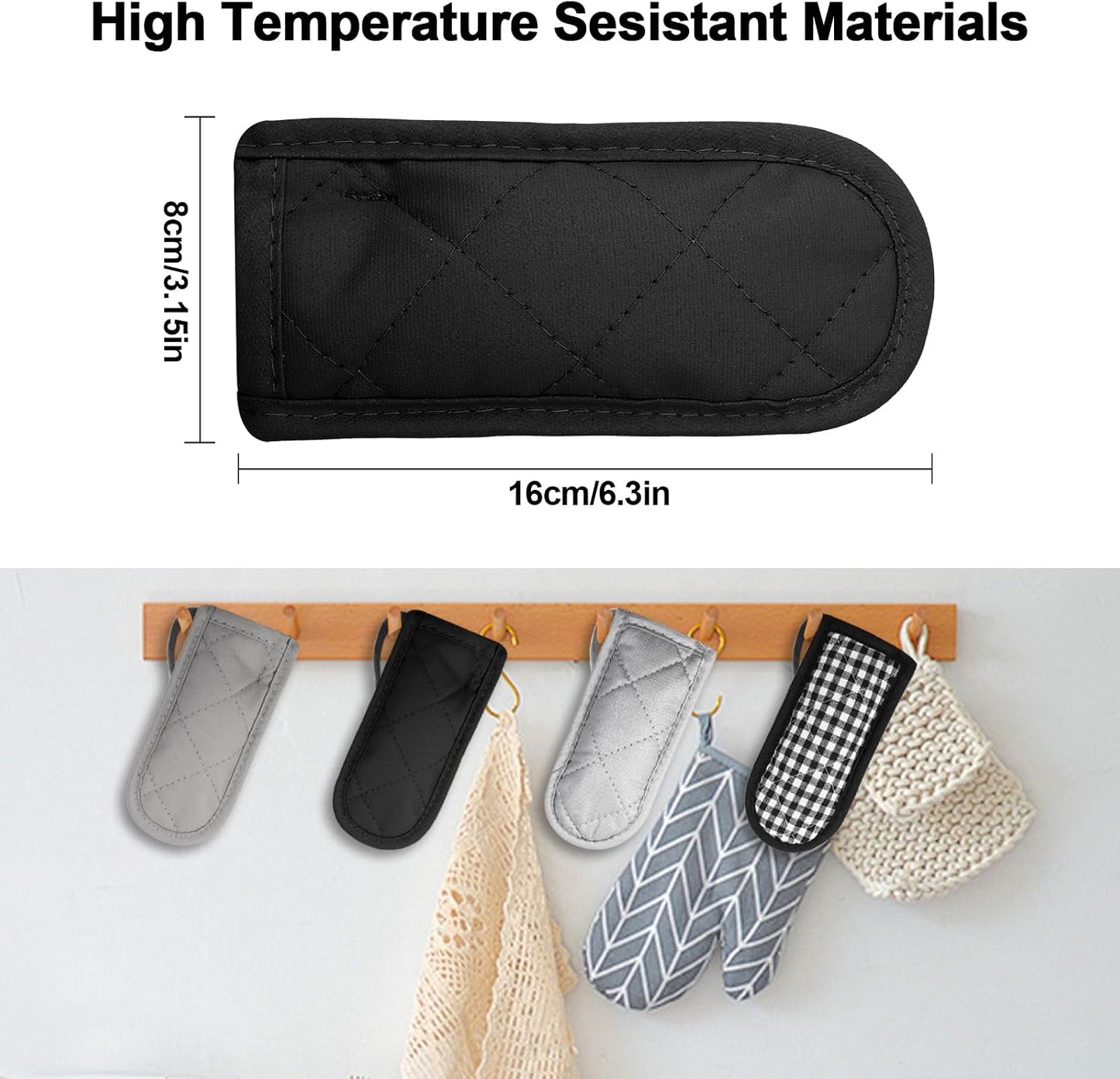 Cast Iron Handle Cover 4 Pcs Cast Iron Skillet Handle Covers Heat Resistant Lodge Handle Cover for Kitchen