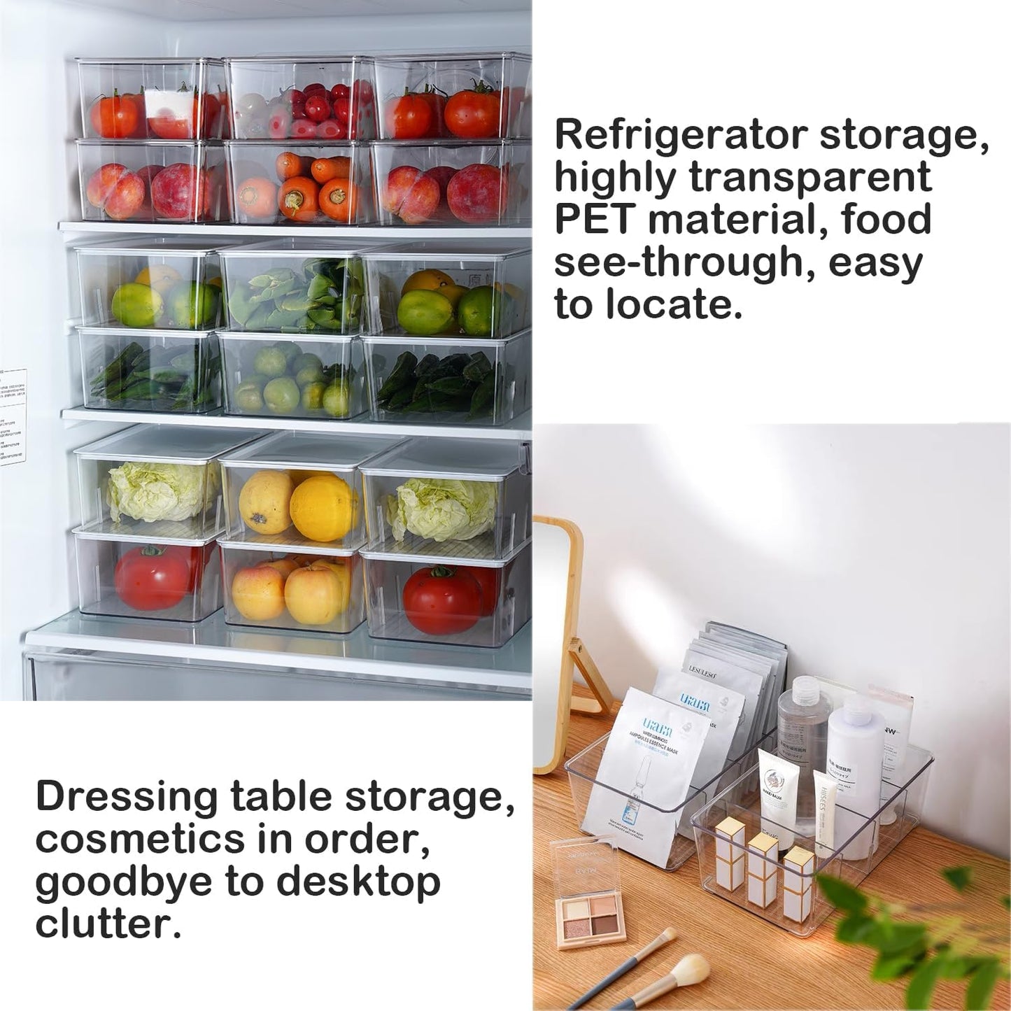1 Pack Storage Organizer Bins, Plastic Bins Desk Organizer Containers with 4 Slots for Pantry, Kitchen, Fridge, Cabinet Packets, Snacks, Shelves, Pouches, Spice Packets