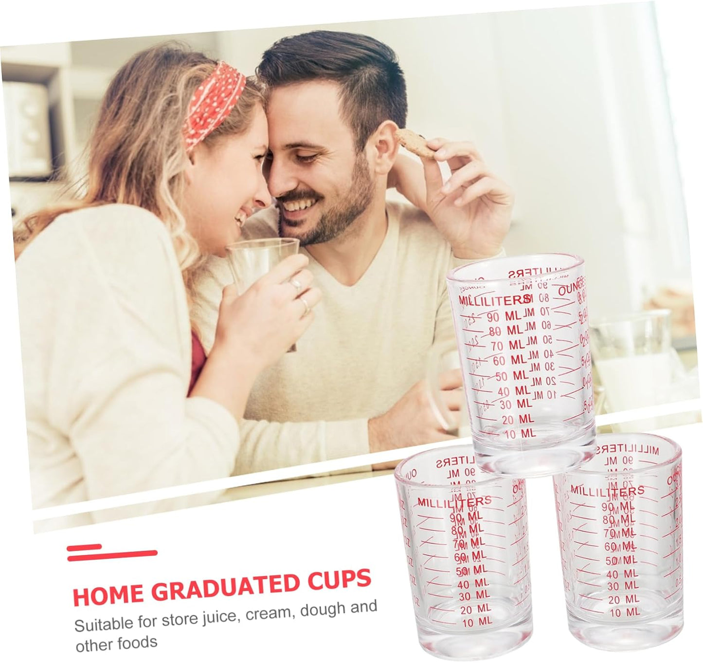 Alipis Pink Measuring Cups 3 Piece Set Graduated Kitchen Measuring Cups Easy to Clean