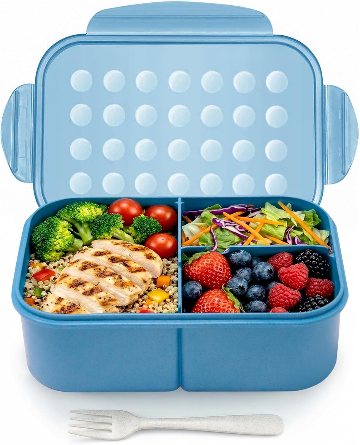 MISS BIG® Bento Box,Bento Box Adult,Lunch Box,Leak Proof Lunch Containers,No BPAs and No Chemical Dyes Bento Lunch Box,Dishwasher and Microwave Safe Lunch Containers for Adults(1900ml Gray)