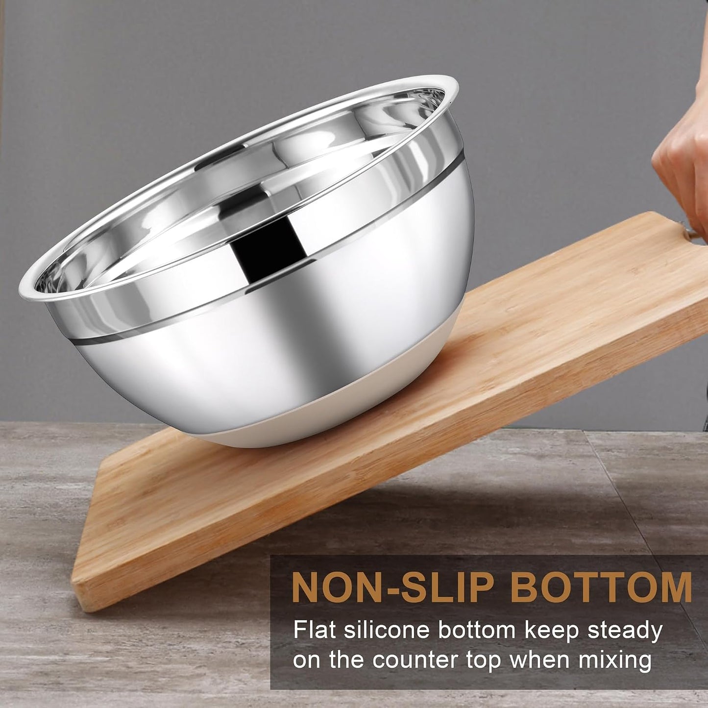 LIANYU Stainless Steel Mixing Bowls Sets of 6, Large 7, 3.5, 2.5, 2, 1.5, 1QT Size with Transparent Airtight Lids, Metal Nesting Serving Bowl Sets for Home Kitchen, Dishwasher & Freezer Safe, Black