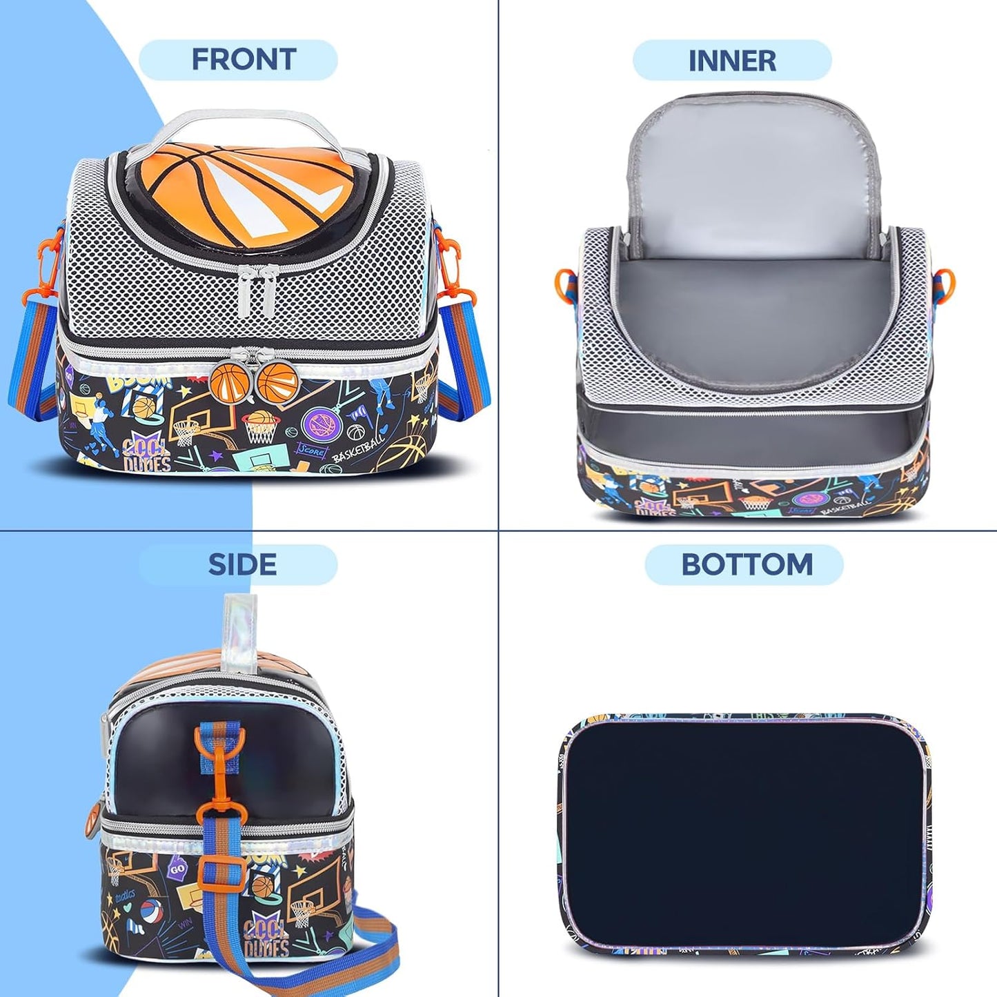 RLGPBON Lunch Bag Kids,Boys Lunch Box,Space Lunch Bag Toddler Teen Boys,School Daycare Cute Travel bags