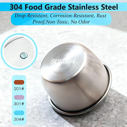 2 Sizes Salad Dressing Container to Go,Leakproof Condiment Containers with Lids Reusable Stainless Steel Sauce Cups for Lunch box,Picnics Prep Bowl Sets,Leakproof Condiment Cups,1.7oz/2.5oz,Set of 12