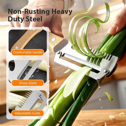 2-PACK Multifunctional Kitchen Vegetable Peeler – Stainless Steel Blade, Ergonomic Handle & Ideal for Fruits and Vegetables 3 In 1 Multi-Function Thickened Fruit Peeler Knife, Peel Julienne (2*Mixed)