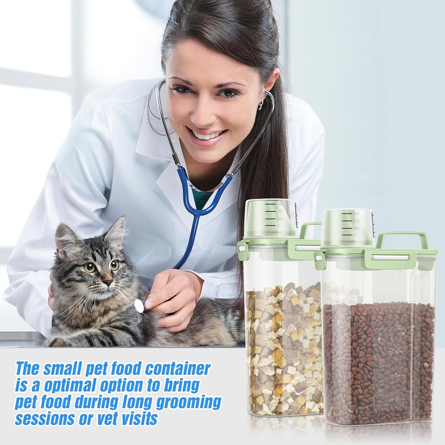 TBMax Pet Food Storage Containers 2 Pack 8-10 Lbs Airtight Dog Food Container Dispenser with Large Spout & Portable Handle, Travel Dog Treat Cat Food Storage Bin Bird Seed Container