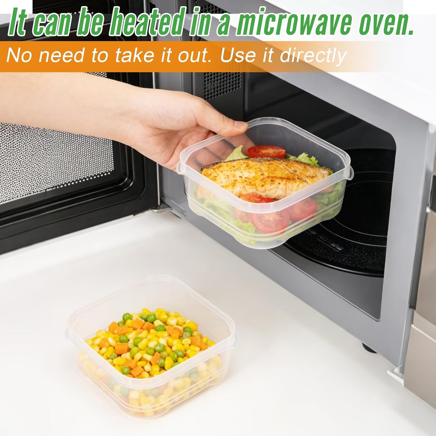 10Pcs Meal Prep Containers, Reusable Food Storage Containers with Lids, BPA Free Plastic Freezer Storage Boxes, 22OZ Lunch Container with 1 Lable for Kitchen Storage