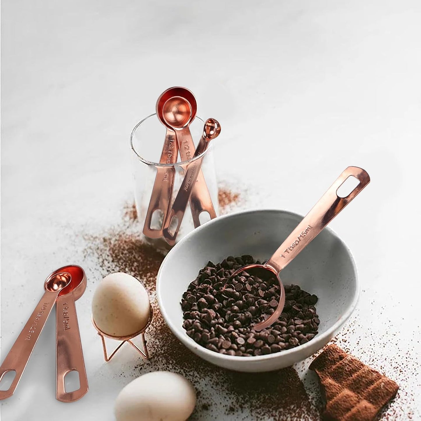 16 Pcs Stainless Steel Measuring Cups and Measuring Spoons Set, Heavy Duty Metal Measuring Cups and Scoops for Kitchen Cooking Baking Includes 5 Cups, 6 Tbsp Tsp Spoons & 5 Mini Spoons(BLK)