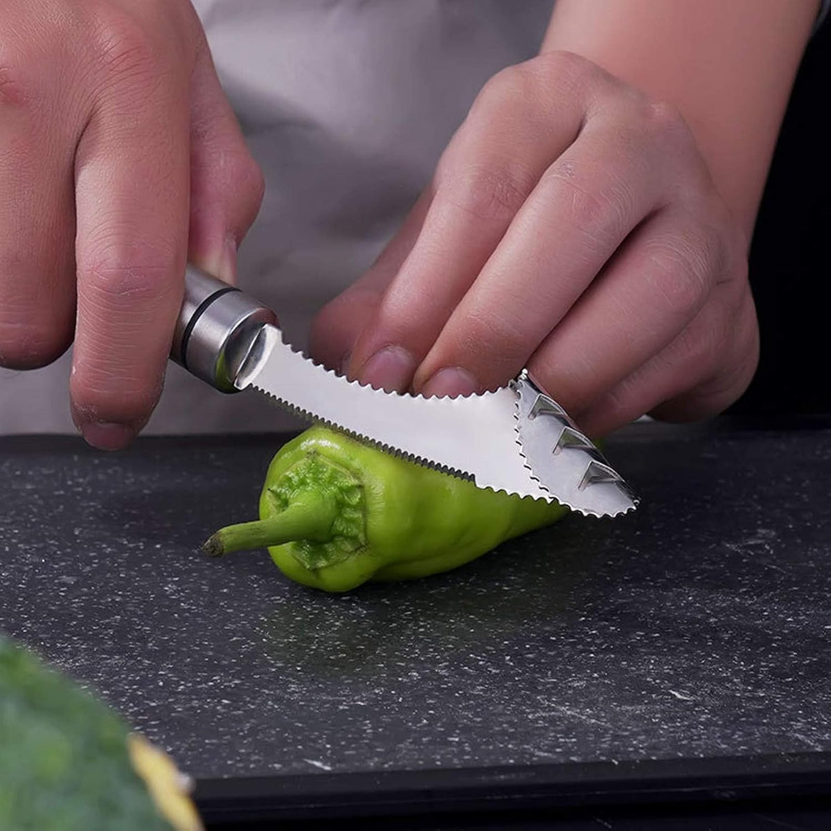 Jalapeno Corer,2PCS Cucumber Corer Jalapeno Corer Tool Rubber Handle