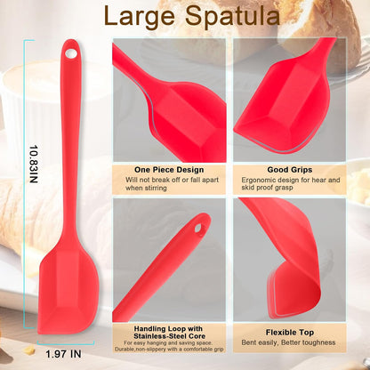 Silicone Spoon Spatula Set Food Grade Kitchen Utensils Heat Resistant