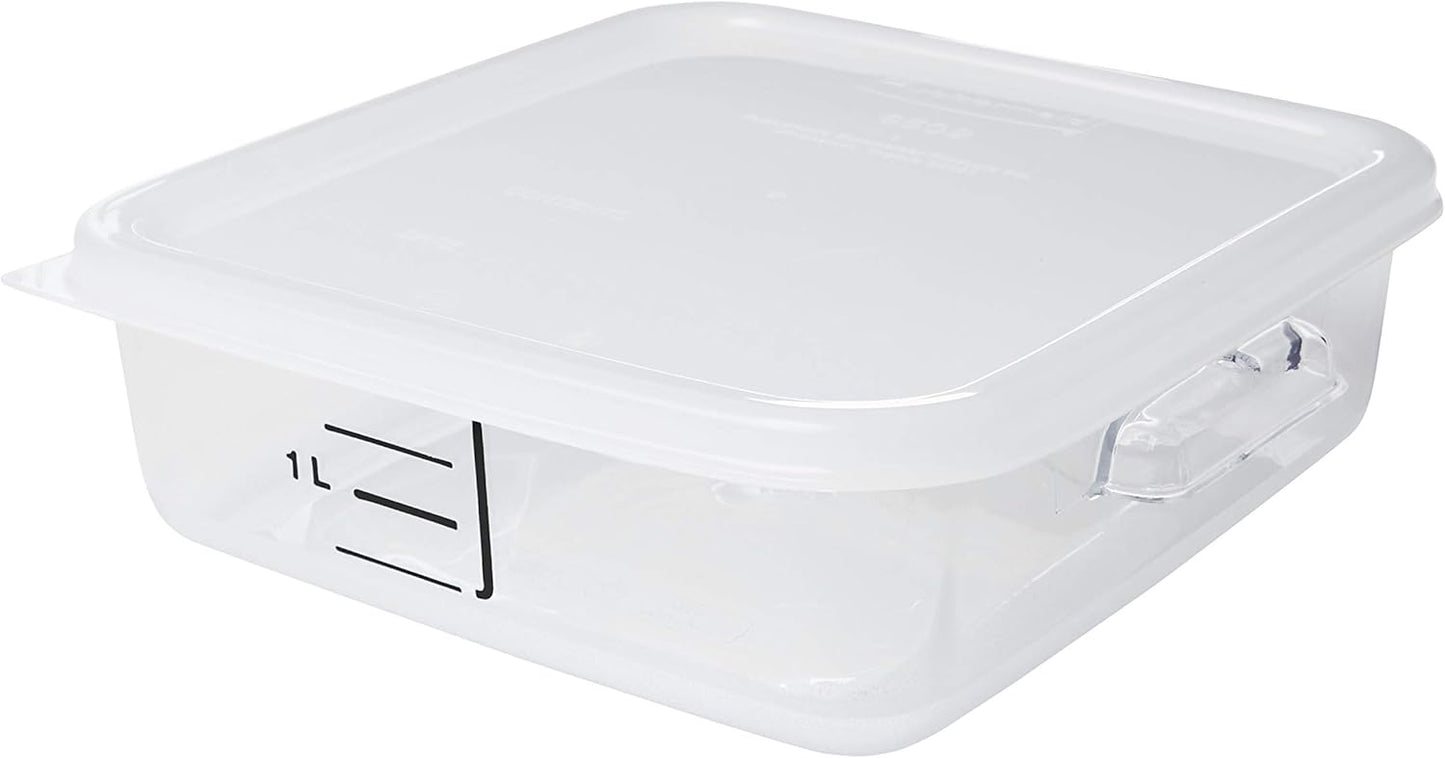 Rubbermaid Commercial Products Space Saving Square Food Storage Container 6 Quart Clear for Kitchen/Sous Vide/Meal Prep