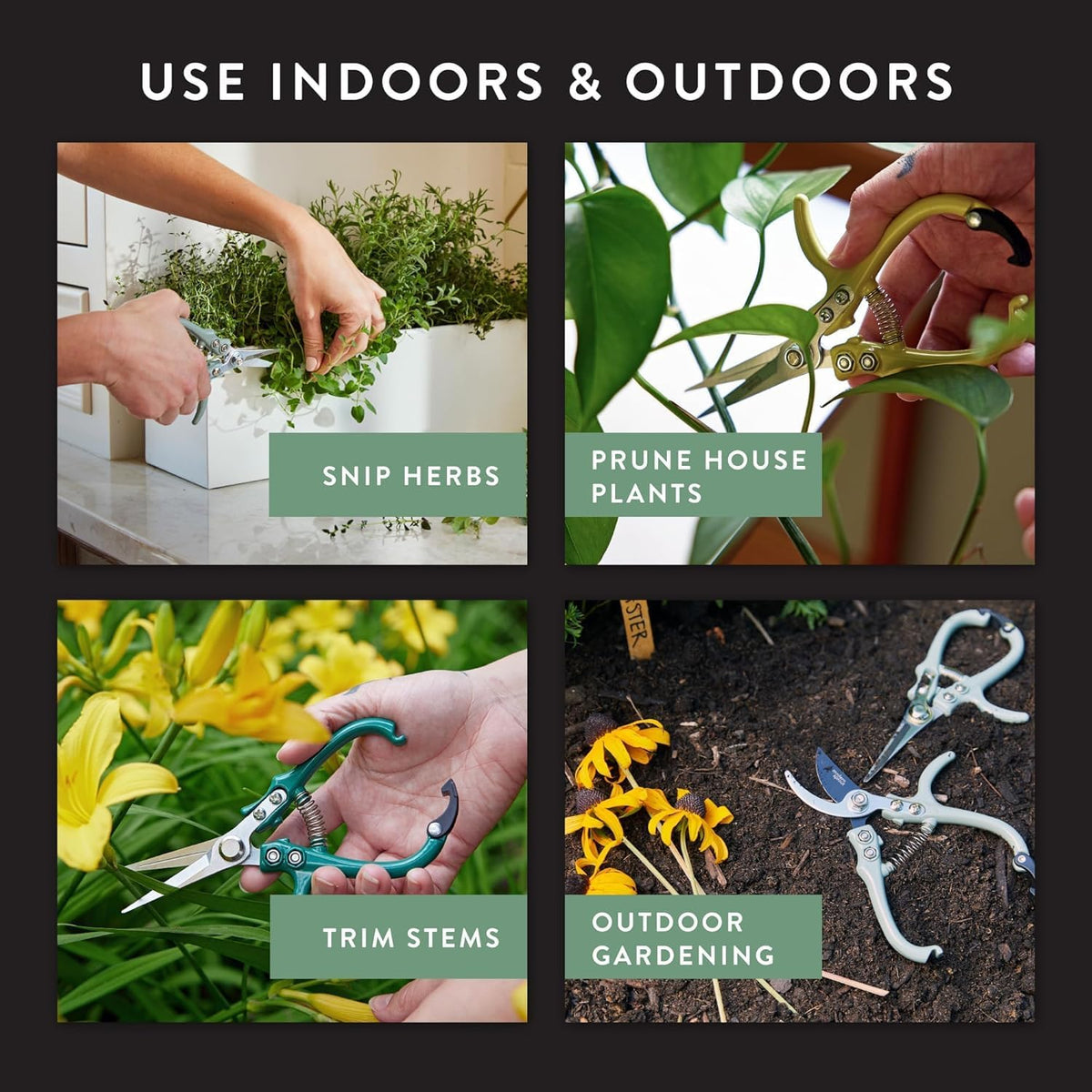 Modern Sprout Pruning Shears - Garden Snips - Herb Scissors - Sage 1-Pack