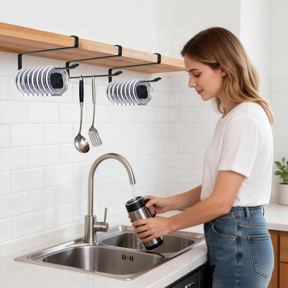 Tumbler Lid Organizer, No Adhesive or Drilling, Kitchen Space Saver