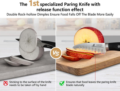CoquusAid 5 inch Kitchen Utility Knife, Serrated Blade Tomato Knife