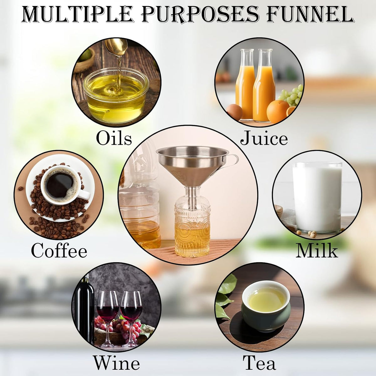 of Stainless Steel Canned Funnels with Filters