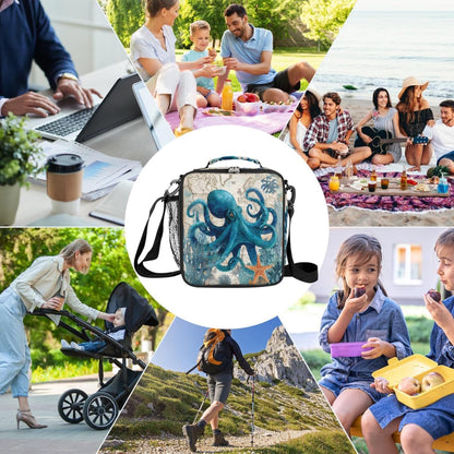 cfpolar Skull Skateboard Lunch Box for Boys Girls, Insulated Lunch Bags for Kids Reusable Mini Cooler Lunch Tote Lunchbox Thermal Meal Tote Kit with Shoulder Strap for Work School Picnic