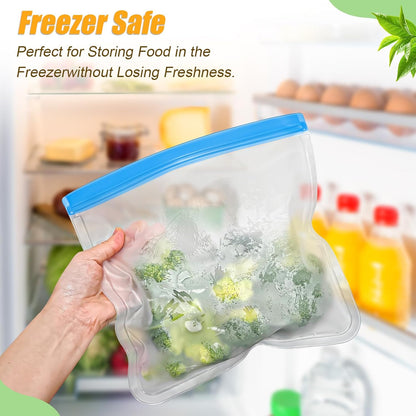 30 Pack Reusable Silicone Food Storage Bags, 4 Size Leak proof Dishwasher Safe Reusable Freezer Bag for Food Storage Containers Lunch Bags for Sandwich, Marinate Meat, Fruit