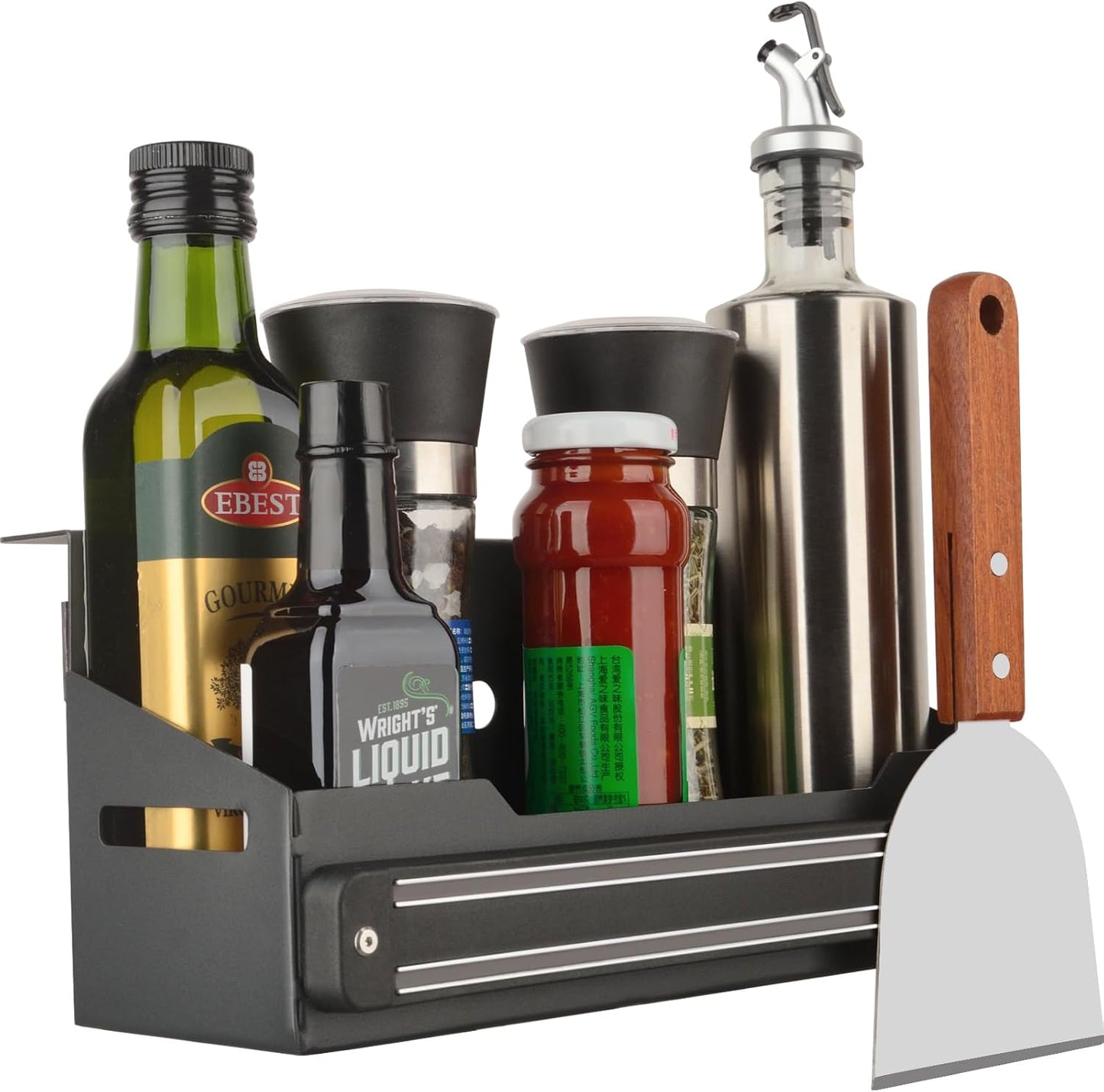 Strong Magnetic Grill Caddy for Blackstone, Heavy Duty Griddle Caddy with Tools Holder, Magnetic Space Saving Grill Accessories for Traeger Pit Boss Camp Chef Z Grills Royal Gourmet MSTER Cook