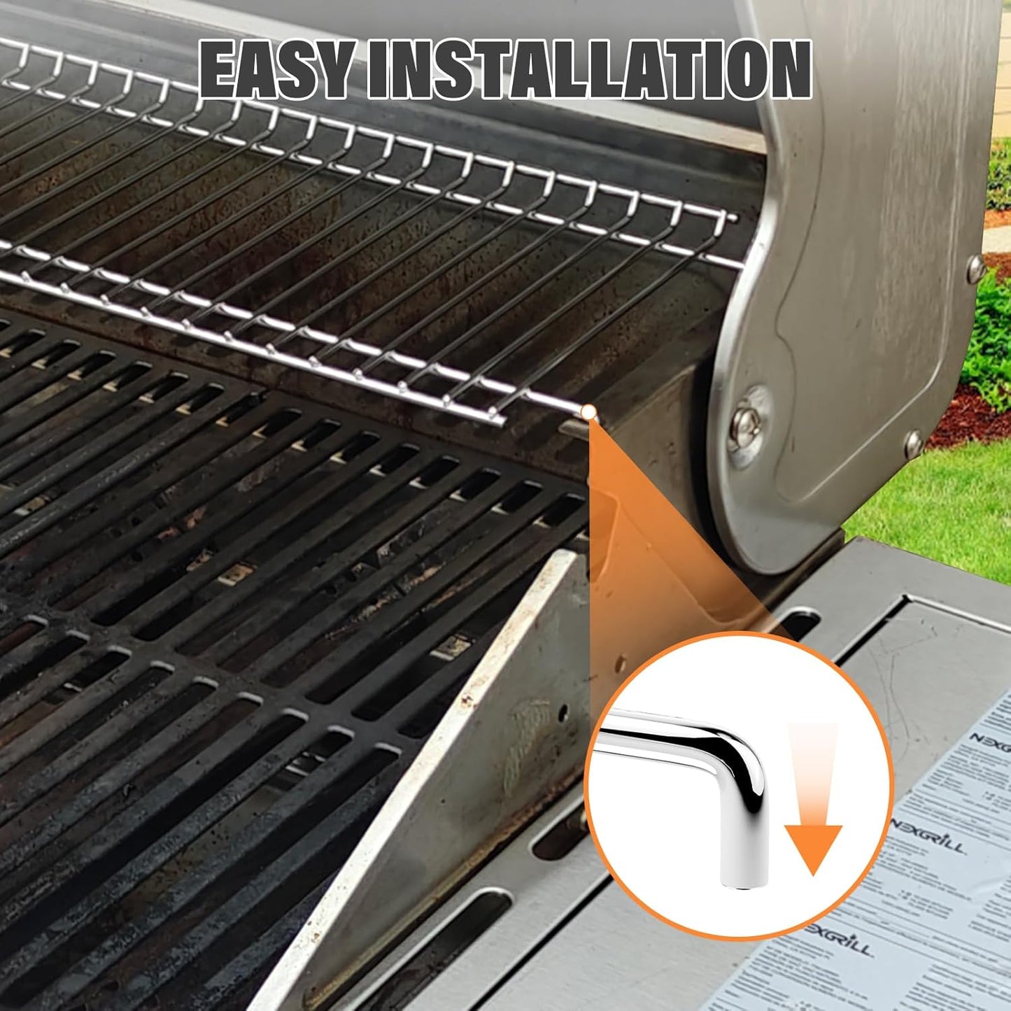 Utheer 2-Pack Griddle Warming Rack for Blackstone 28" Griddles, Stainless Steel Flat Top Grill Accessories | Reversible Rack Adds Prep Space, Foldable Clip-On Design Expands Cooking & Holding Area