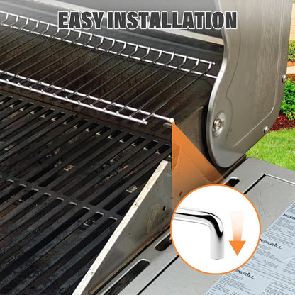 Utheer 2-Pack Griddle Warming Rack for Blackstone 28" Griddles, Stainless Steel Flat Top Grill Accessories | Reversible Rack Adds Prep Space, Foldable Clip-On Design Expands Cooking & Holding Area