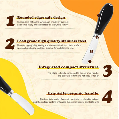 Butter Spreader Knife Set, 2 Pack Butter Knives and Cheese Knives