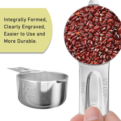 1PCS 3/4Cup (180ml, 6oz) Single Measuring Cup, Stainless Steel Measure Scoop, Metric and US Measurement, Dishwasher Safe