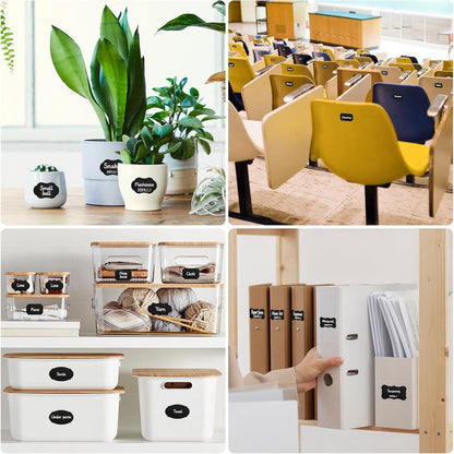 Segarty Food Label Stickers, 300 Pcs Blank Expiration Date Stickers to Write On, with 1 Black Pen, Waterproof Removable Freezer Labels for Glass Spice Jars, Canister, Food Container