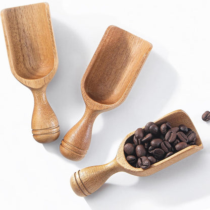 Wooden Scoops for Canisters Wooden Scoop for Jars Acacia 5″ Med-size Flour Scoop Coffee Scoops for Ground Coffee Measuring Spoon for Bath Salt Scoop Wood Laundry Detergent Shovel -Multipurpose